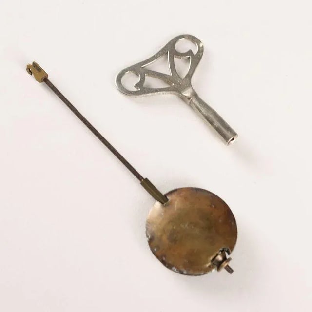 Antique Desk Clock in Black Marble, Metal and Glass, 19th Century For Sale - Image 10 of 11