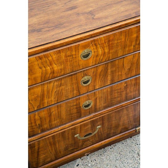 1960s Mid Century Modern Credenza Dresser Drexel 6 Drawer Brass Handles Accolade MCM For Sale - Image 12 of 12