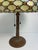 Antique American Tiffany Style Leaded Stained Glass Table Lamp With Amber Jewels For Sale - Image 10 of 11