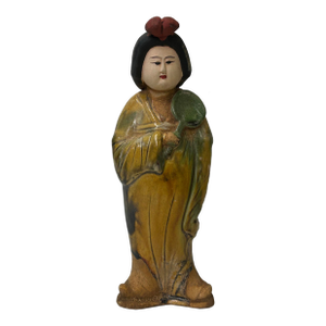 Small Chinese Oriental Ceramic Tong Style Lady Figure Display Art 3