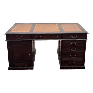 English Desk with Leather For Sale