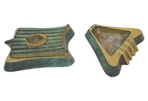Mid-Century Dayagi Brass Box & Ashtray - a Set of 2