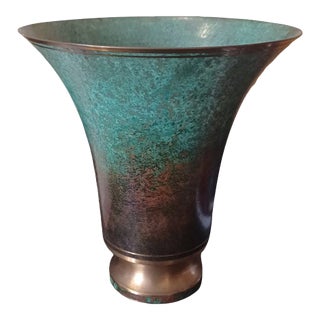 1960s Carl Sorenson Verdigris Bronze Vase For Sale