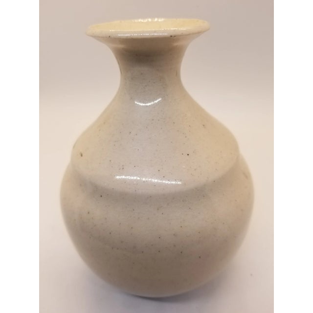 Crafted petite Artisan Ceramic Vase with a clear glaze and Handpainted flowers