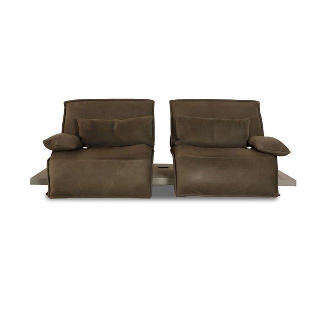 Free Motion Edit 2 Leather Two Seater Green Grey Sofa from Koinor For Sale - Image 17 of 17