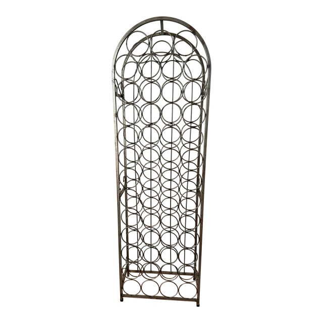 1990s 51 Bottle Iron Wine Rack For Sale