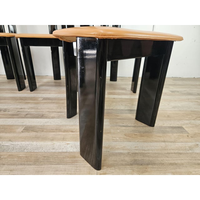 Vintage Chairs in Black Lacquered Wood by Pierre Cardin for Roche Bobois, 1970, Set of 6 For Sale - Image 15 of 18