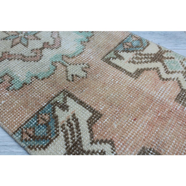 1960s Vintage Turkish Mini Rug - 18.5"x35.5" For Sale - Image 5 of 9