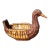 1970s Small Wicker Hand Woven Duck Basket For Sale