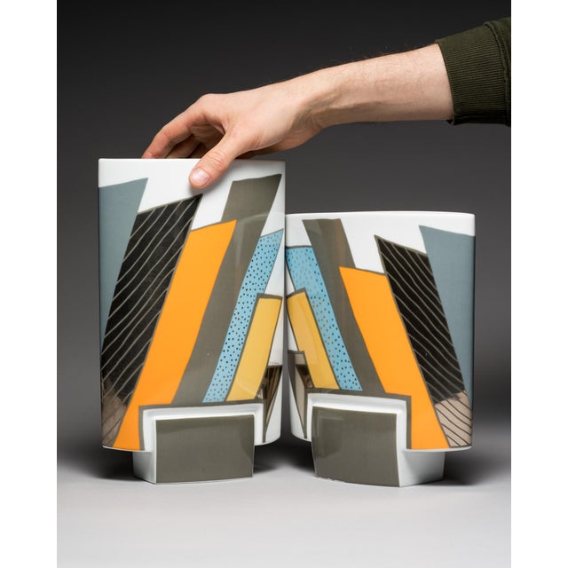 1990s Debut Porcelain Vase by Michael Boehm and Rosemonde Nairac for Rosenthal, 1990s, Set of 2 For Sale - Image 5 of 16