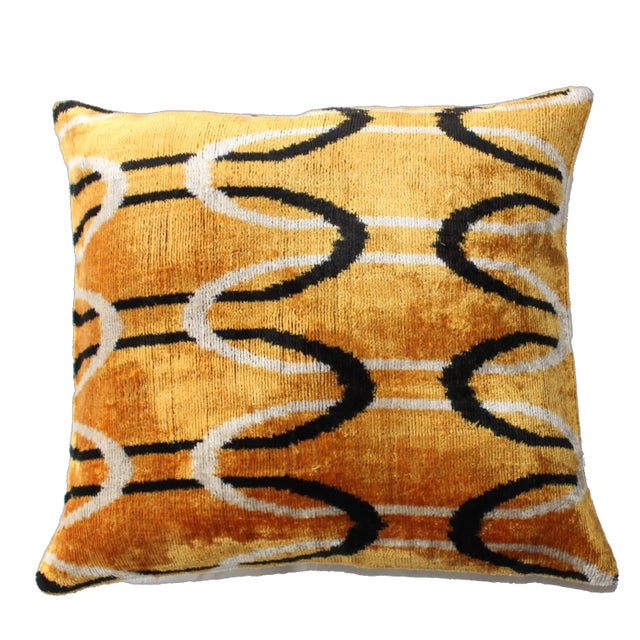 Gold Contemporary Luxury Décor Handmade Bohemian Pillow For Sale - Image 8 of 8