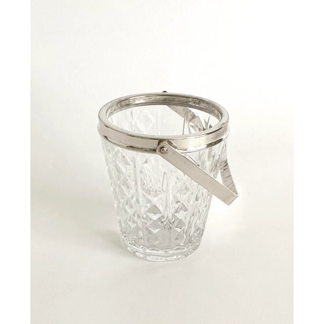 William Adams and Company 1980s Italian Silver Rimmed Ice Bucket For Sale - Image 4 of 7