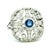 Metal Antique-Style 14K White Gold Sapphire & Diamond Filigree Ring For Sale - Image 7 of 12