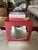 Modern Cube Side Table in Red With Silver Leaf For Sale - Image 3 of 3