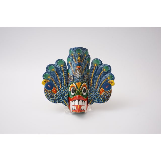 Set of Three Highly Decorative Vintage Masks from Sri Lanka This striking set of three vintage masks originates from Sri...