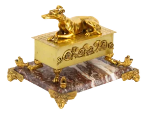 Antique French Ormolu and Marble Casket, 1800s