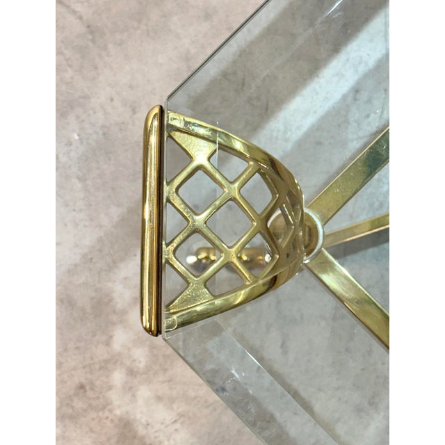 1980s Vintage Brass and Glass Coffee Table, 1980s For Sale - Image 5 of 12