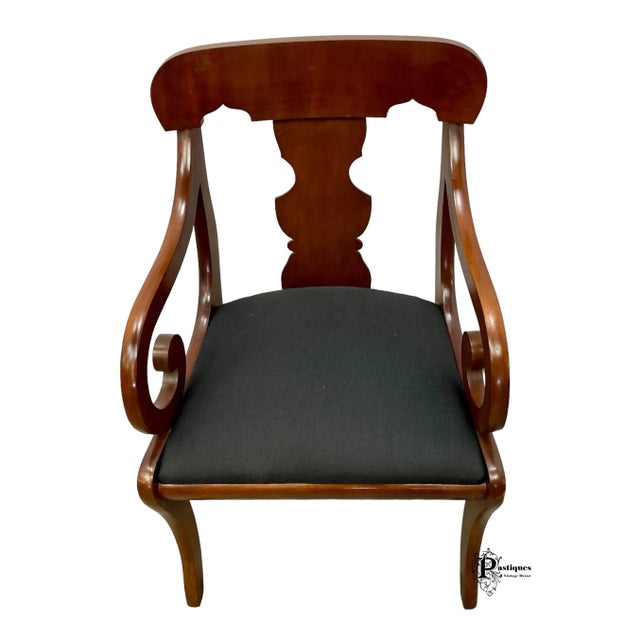 American Vintage Traditional Empire Style Cherry Arm Chair For Sale - Image 3 of 8