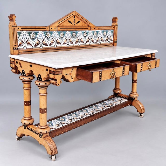 Victorian Gothic Washstand by Charles Bevan and Christopher Dresser For Sale - Image 3 of 11