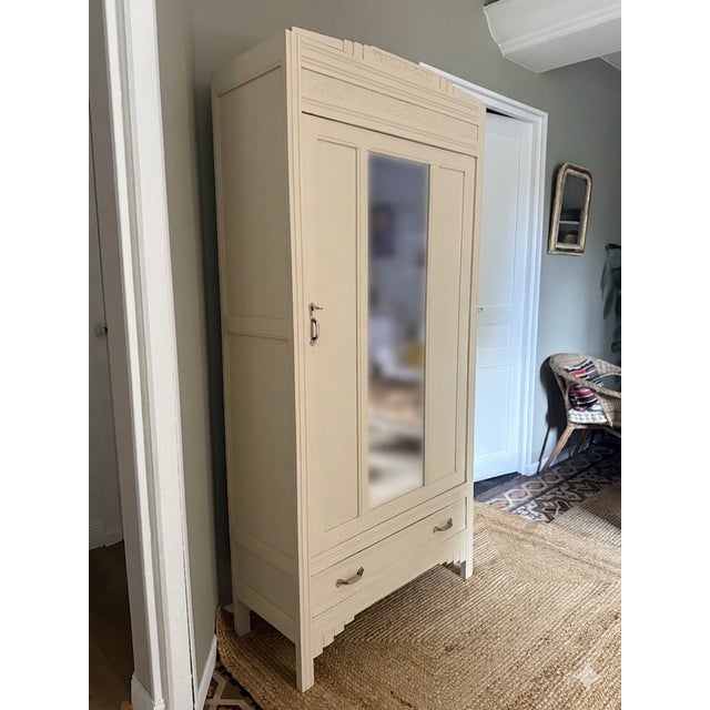 Parisian Art Deco Style Wooden Wardrobe, 1930s-1940s For Sale - Image 3 of 14