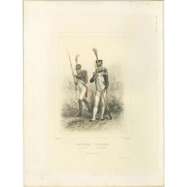 Raffet, Napoleonic Infantry Soldiers: Sapper, Cannoneer, Voltigeur, Fusilier, 1859, Print For Sale - Image 4 of 10