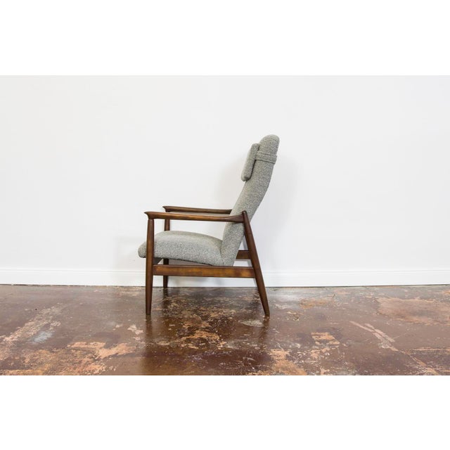 Gray Mid-Century Modern High Back Lounge Chair by Edmund Homa, Poland, 1960s For Sale - Image 8 of 14