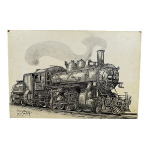 1980 Steve Le Bailly Original Graphite Illustration of Union Pacific #490