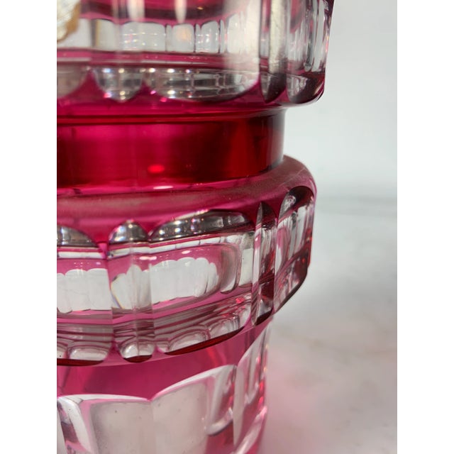 Red 1947 Val Saint Lambert Bauhaus 'Ravenne' Vase by Charles Graffart For Sale - Image 8 of 11