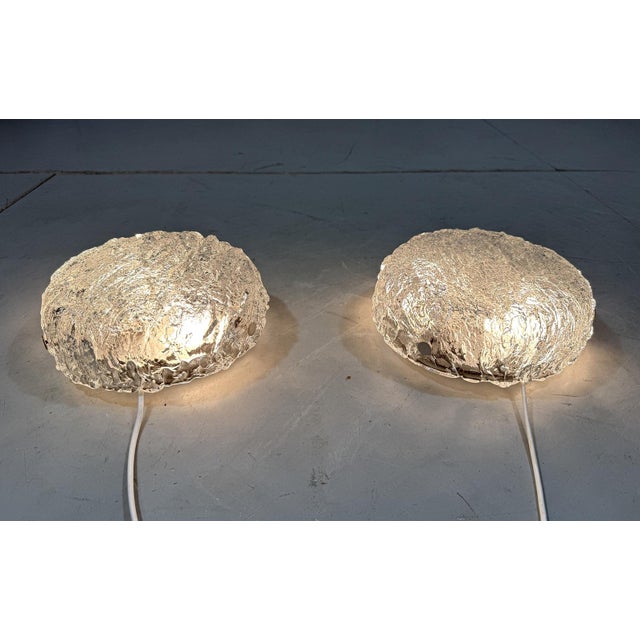 1960s Vintage Ice Glass Wall Lamps from Kaiser Leuchten, 1960s, Set of 2 For Sale - Image 5 of 16