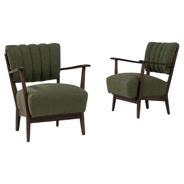 1940s Scandinavian Mid-Century Upholstered Lounge Chairs - A Pair For Sale - Image 15 of 18
