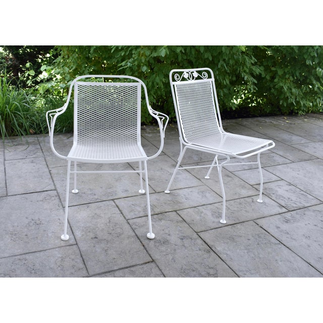 Vintage Russell Woodard Sculptura Mid Century Wrought Iron Patio Chairs For Sale In Philadelphia - Image 6 of 13