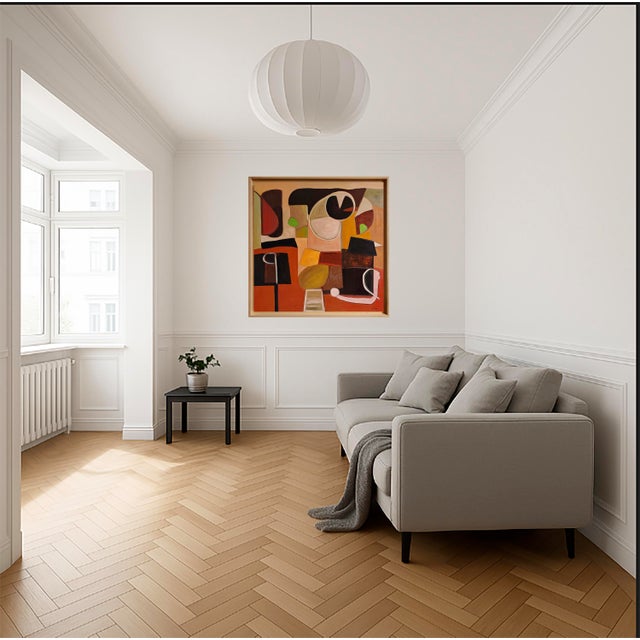 Amber Topographie Du Reve, Large Abstract Geometric, Textured, Expressionism, Framed by Sophie Dumont For Sale - Image 8 of 8