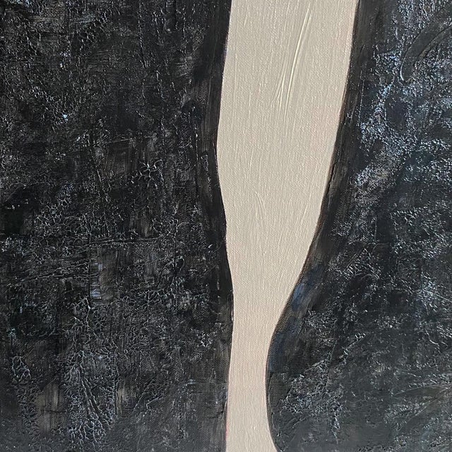 2020s Black Abstract Diptych Triptych Painting Set Minimalist Modern Wall Art, Neutral Contemporary ArtFramed Abstract Set Palm Beach Style Decor For Sale - Image 5 of 9