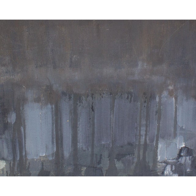 1960s Oil on Canvas Abstract Painting by Reiko Sakagami Baum For Sale - Image 4 of 9