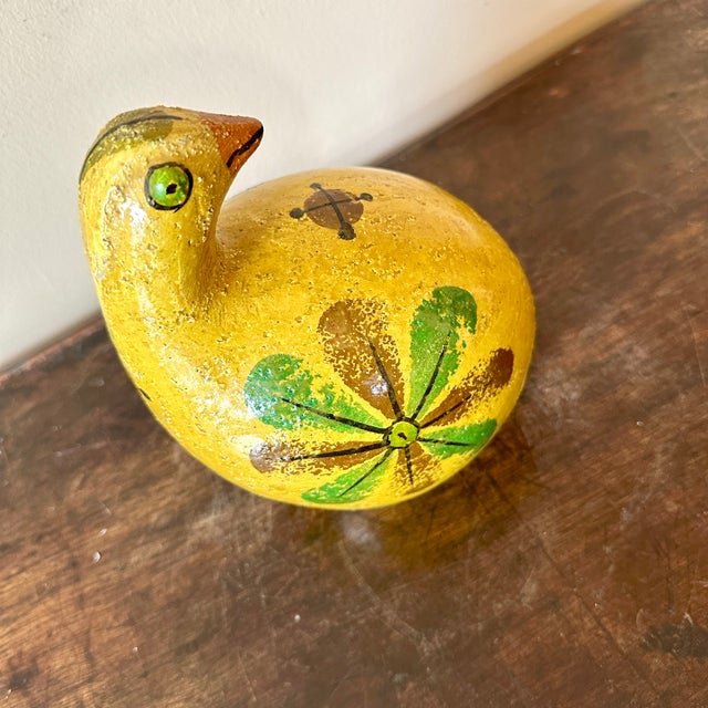 Aldo Londi for Bitossi yellow pottery partridge bird. Marked 'Italy' on base.