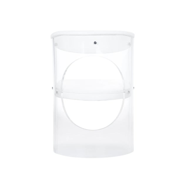 Transitional Baran Barrel Back Chair in White For Sale - Image 3 of 5