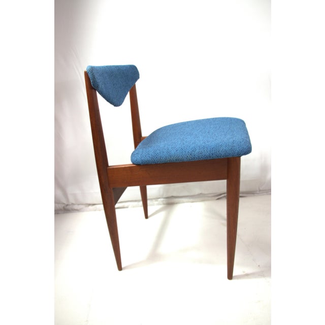 Blue Mid Century Modern Teak Danish Dining Chairs For Sale - Image 8 of 12