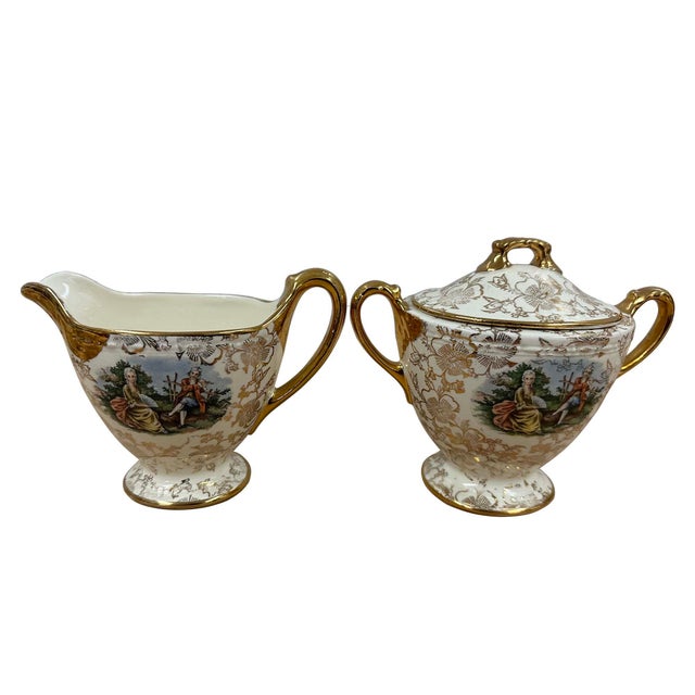 Vintage Homer Laughlin Eggshell Georgian Tea Set, 22-Karat Gold Gilt For Sale In Los Angeles - Image 6 of 13