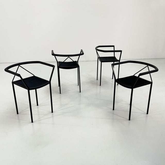 Postmodern Vintage Poltroncina Chairs by Maurizio Peregalli for Zeus Noto, 1980s, Set of 4 For Sale - Image 3 of 11