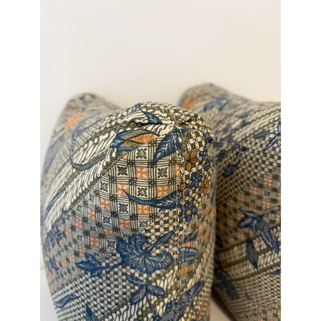 Pair of Custom Pillows in Jasper Michael Smith Batik Fabric For Sale - Image 4 of 5