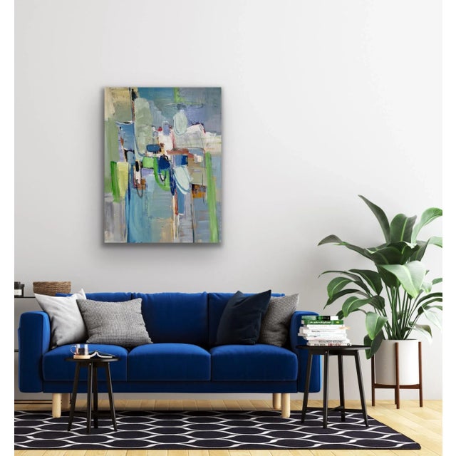 Green Contemporary Abstract Original Oil Painting For Sale - Image 8 of 12