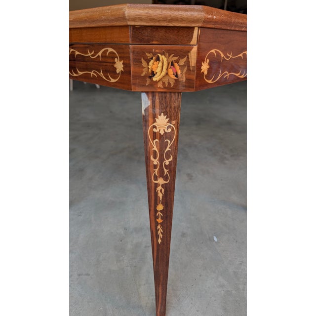 Maison Jansen Italian Inlaid Marquetry Convertible Game Table, 20th Century For Sale - Image 4 of 12