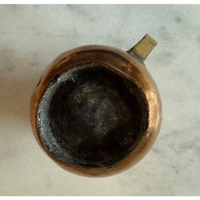 Antique Handmade Hammered Copper Small Pitcher For Sale - Image 9 of 10