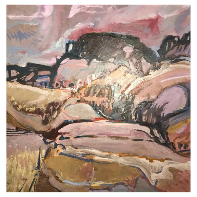 Jean Krillé, Landscape as Far as the Eye Can See, No. 6, Oil on Wood For Sale