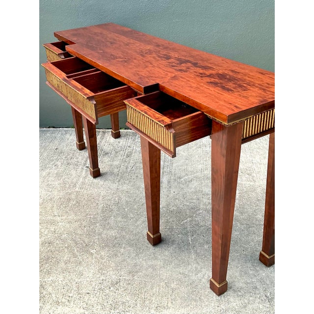 Brown Vintage Gilt Tipped Console Table For Sale - Image 8 of 12