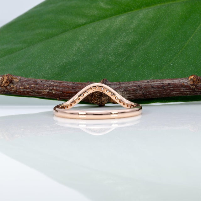 Earth-Mined Diamond Band Ring: Solid 14k Gold - Stackable Band Ring, Size 6.75 For Sale - Image 10 of 11