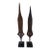 Early 20th Century Pair of African Hand-Forged Iron Spearheads on Custom Stands For Sale