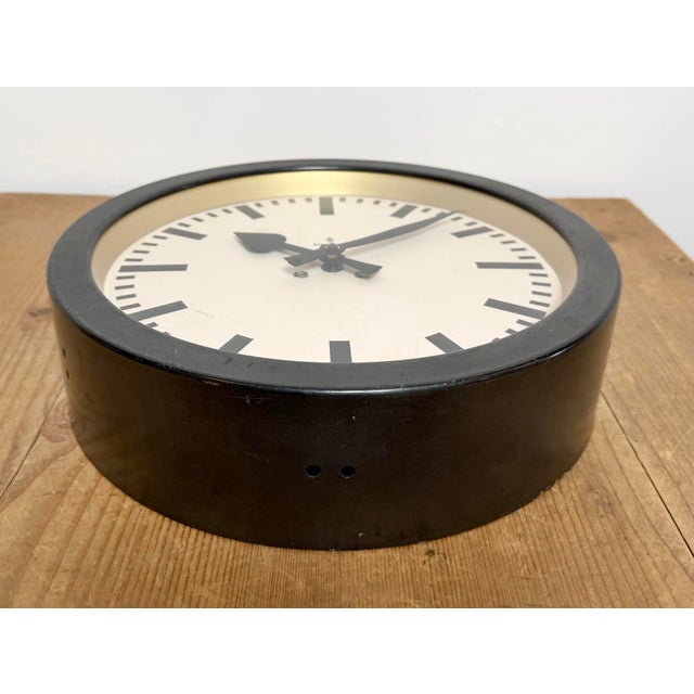 Black Industrial Factory Wall Clock from Siemens, 1950s For Sale - Image 11 of 18