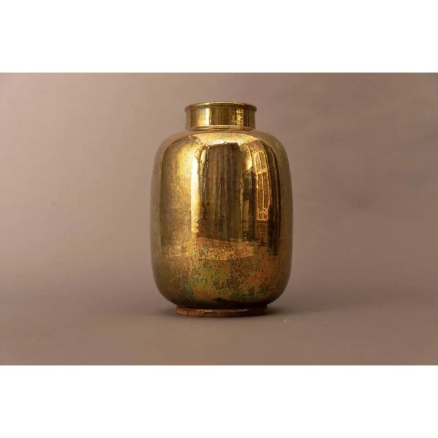 Ceramic Golden Vase in Glazed Ceramic by Riccardo Gatti For Sale - Image 7 of 12