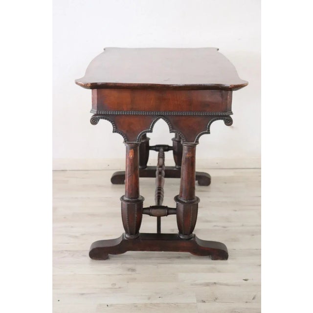 Antique Carved Walnut Desk, 1850s For Sale - Image 3 of 15